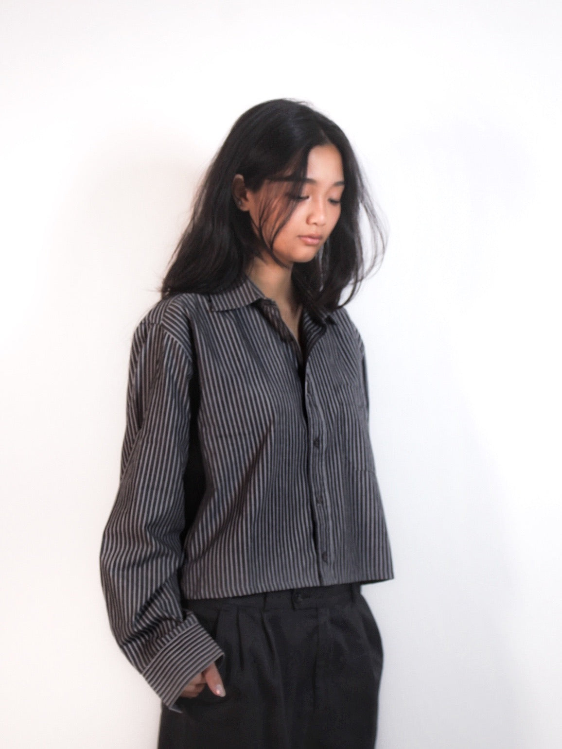 lugano black striped shirt