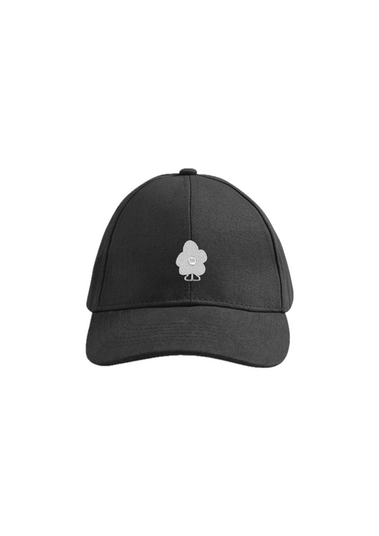 black flower cap