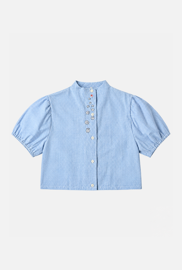 TOP GINGHAM BLEU
