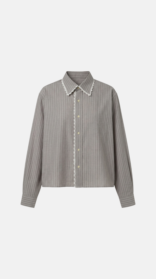 BROWN LACE SHIRT