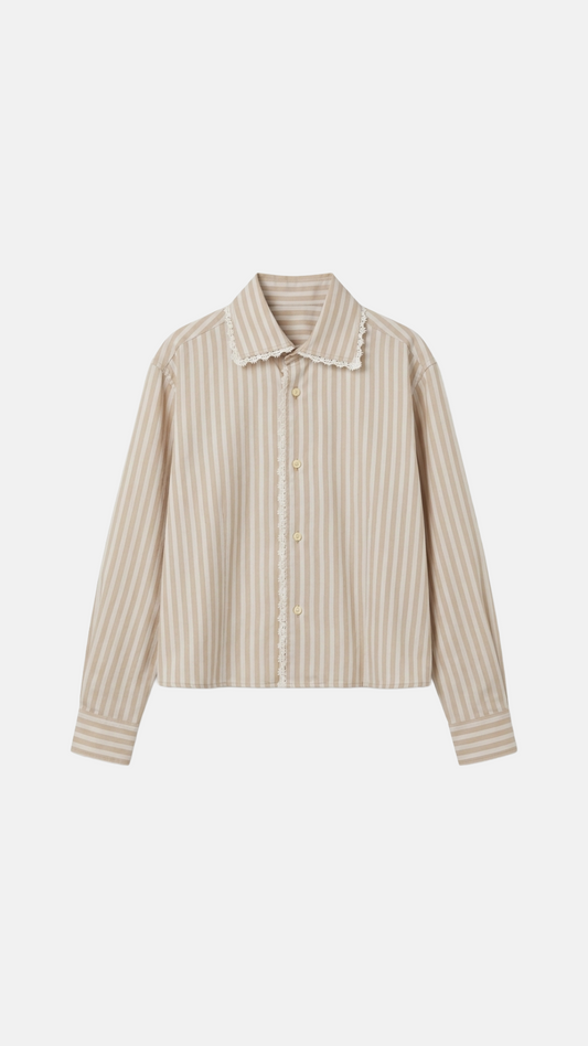 BEIGE LACE SHIRT
