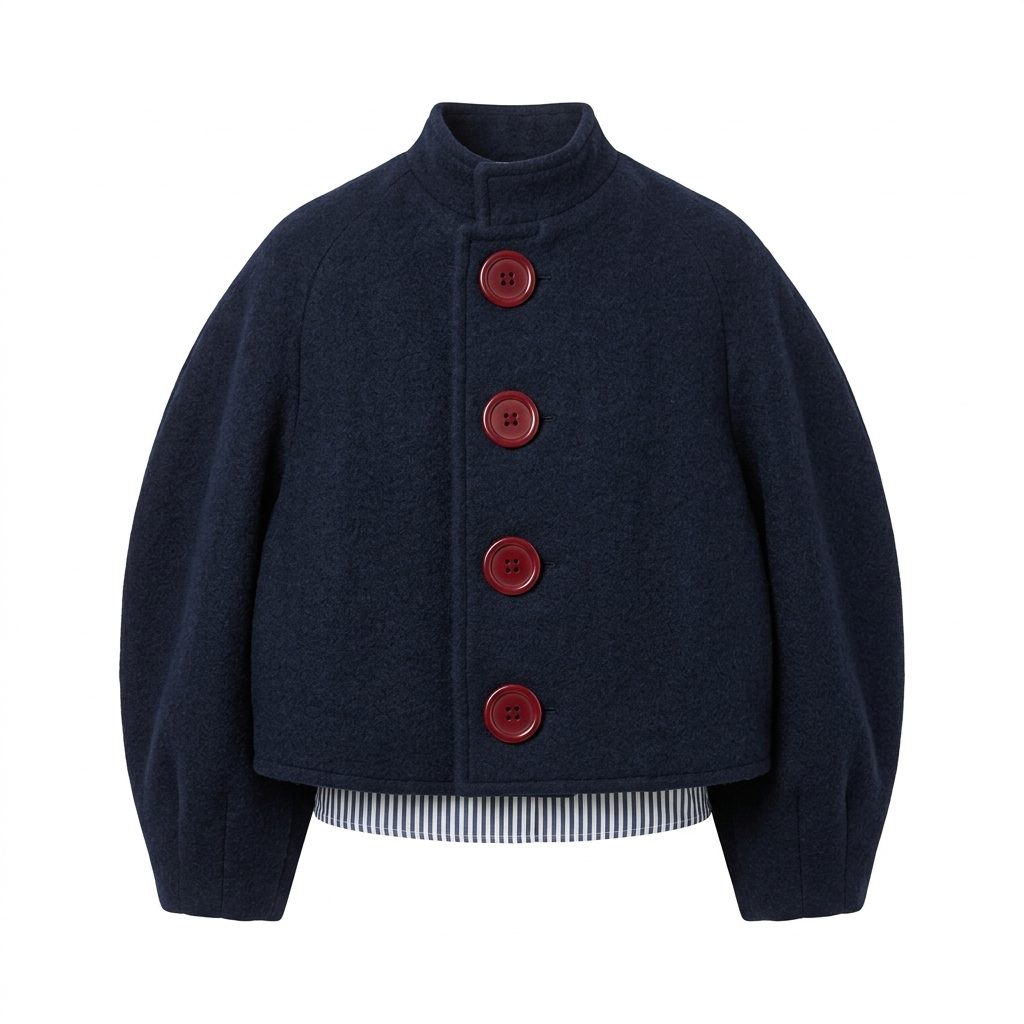 VESTE COL MONTANT MARINE