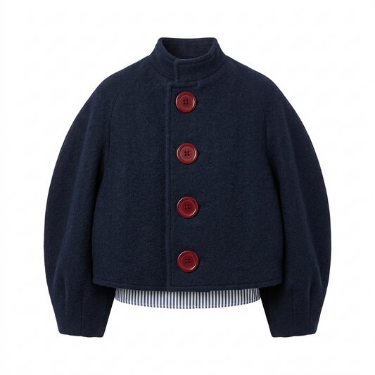 VESTE COL MONTANT MARINE